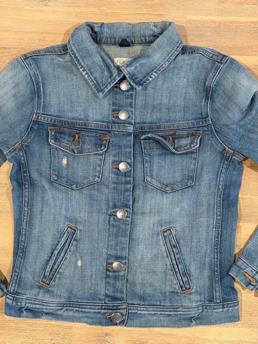 J. Crew Medium Blue Denim Jacket with Chest Pockets